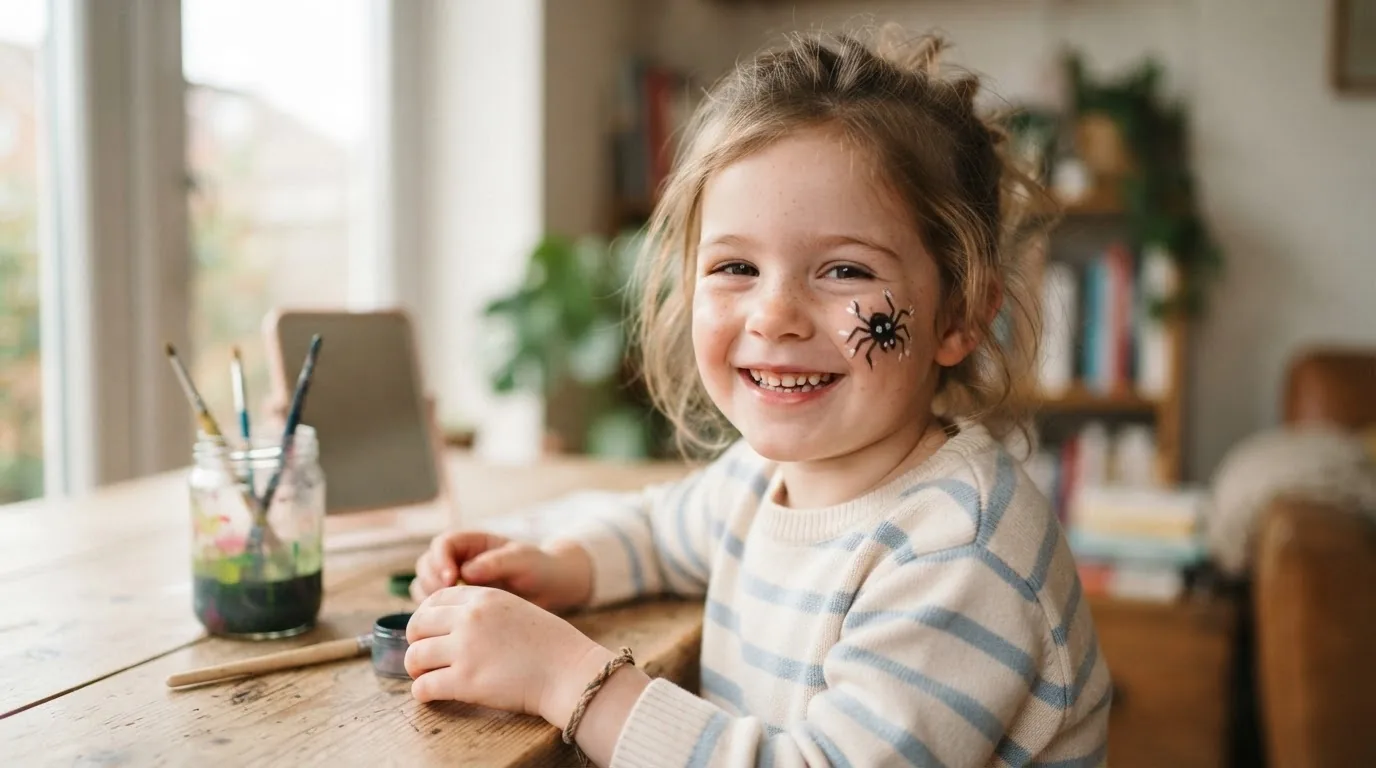 Petite araignée dessinée près du nez.
